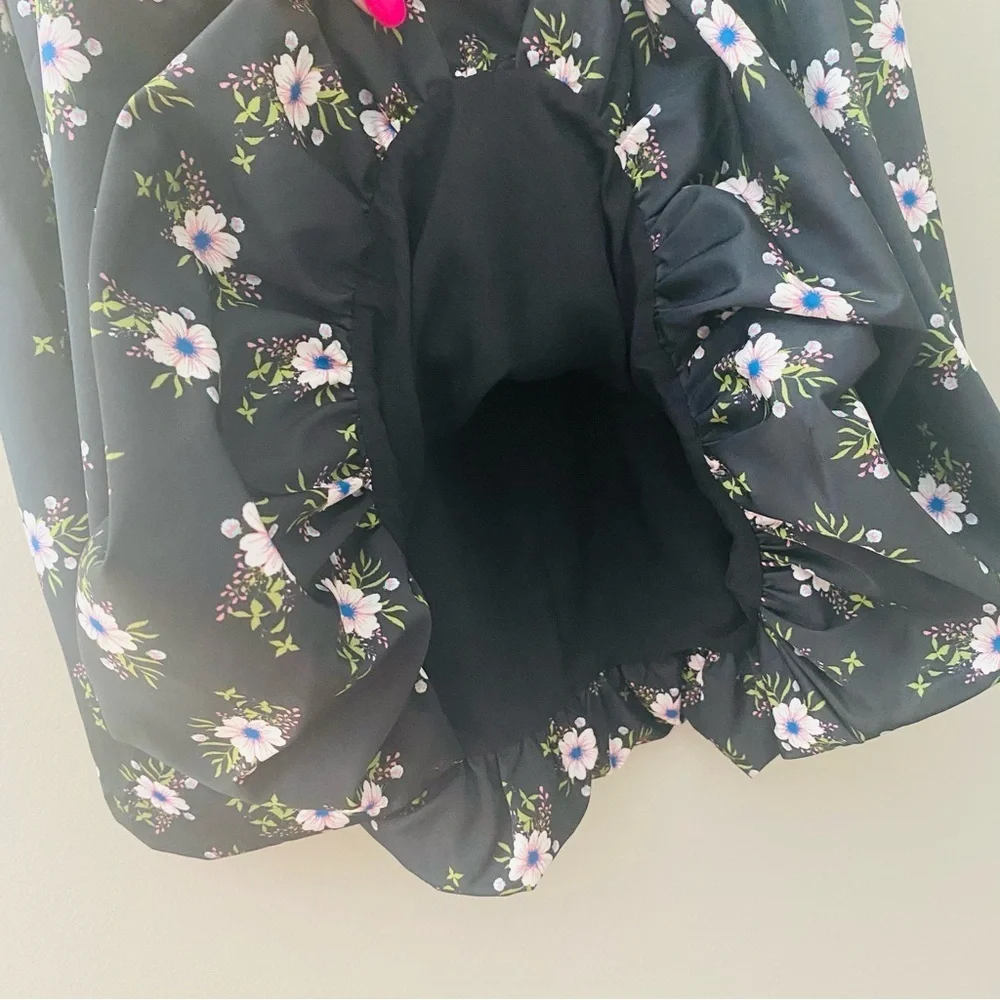 Free People Bubble Mini Dress Black Sz Medium
